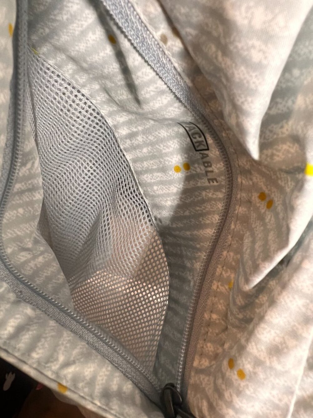 Columbia Switchback Rain Jacket Hooded Windbreaker Gray Yellow Stripe Women's L - Picture 7 of 13